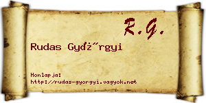 Rudas Györgyi névjegykártya