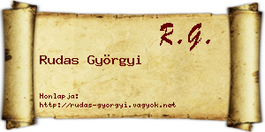 Rudas Györgyi névjegykártya